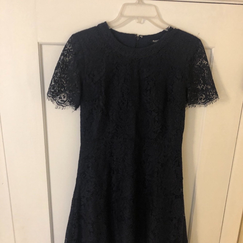 Madewell navy blue lace dress